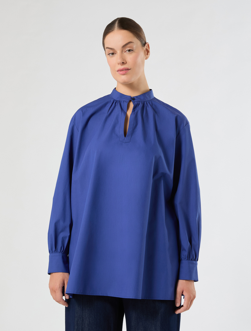 Cotton poplin shirt - CHINA BLUE - Marina Rinaldi - 3