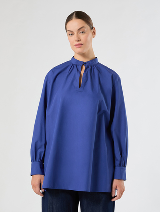 Cotton poplin shirt - CHINA BLUE - Marina Rinaldi - 3
