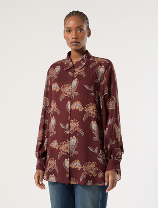 Georgette shirt - BROWN BORDEAUX
