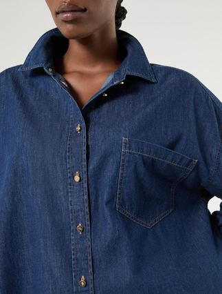 Denim shirt - MIDNIGHTBLUE - Marina Rinaldi - 5