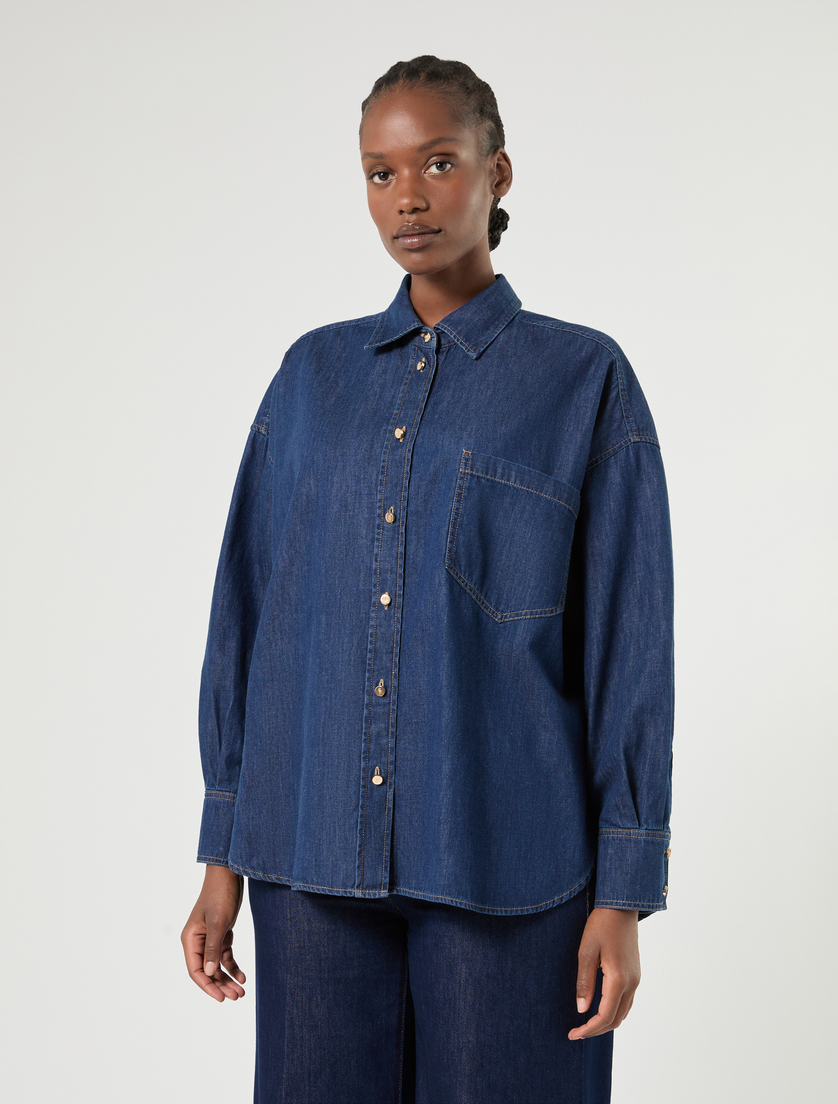 Denim shirt - MIDNIGHTBLUE - Marina Rinaldi - 3