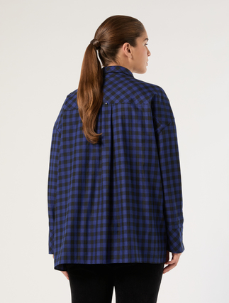 Cotton flannel shirt - BLUE/BLACK - Marina Rinaldi - 4