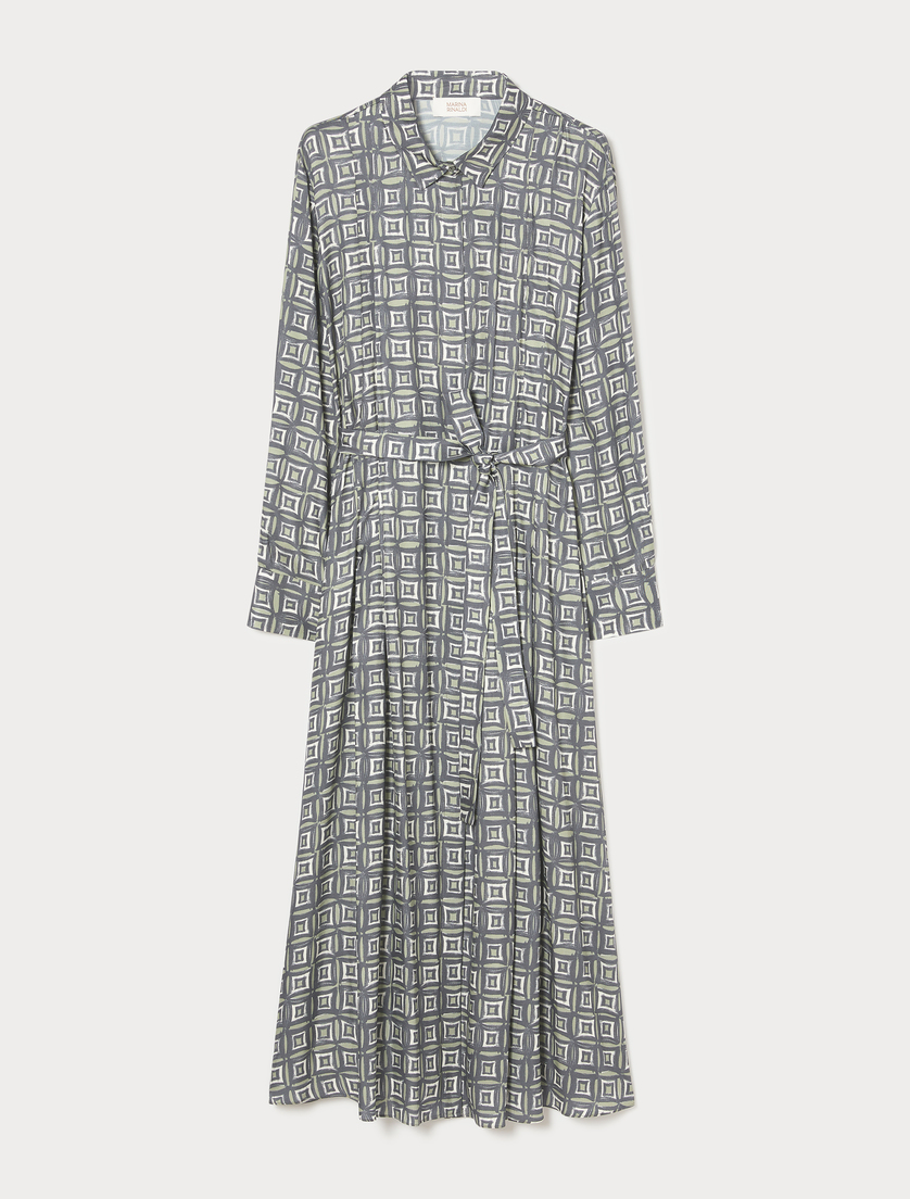 Twill shirt dress - SAGE GREEN - Marina Rinaldi