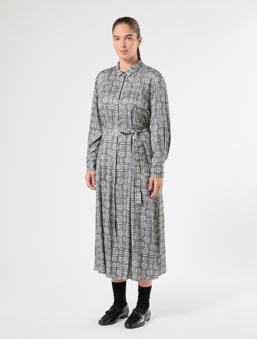 Twill shirt dress - SAGE GREEN - Marina Rinaldi - 3