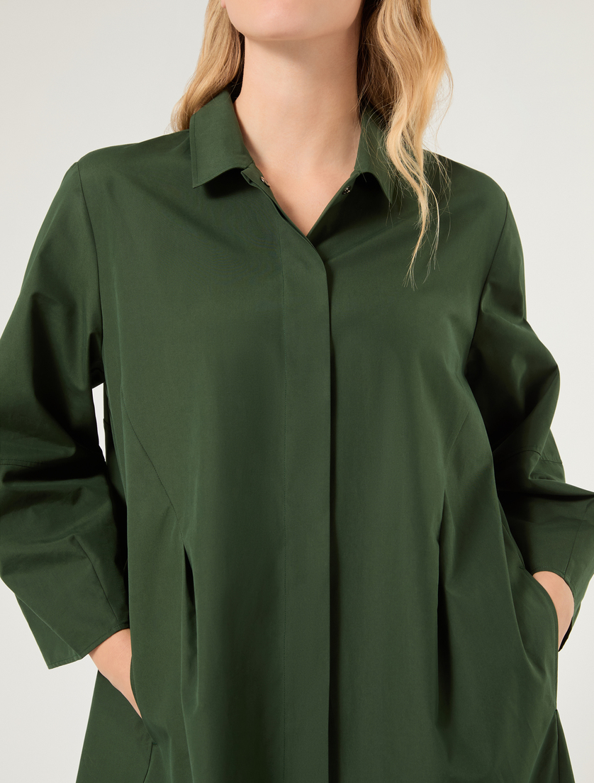 Cotton canvas shirt dress - DARK GREEN - Marina Rinaldi - 5