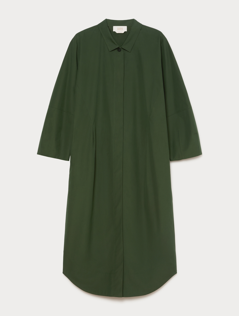 Cotton canvas shirt dress - DARK GREEN - Marina Rinaldi