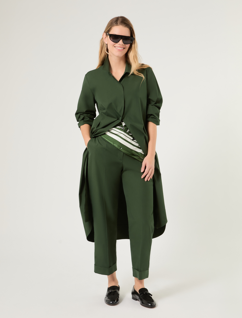 Cotton canvas shirt dress - DARK GREEN - Marina Rinaldi - 2