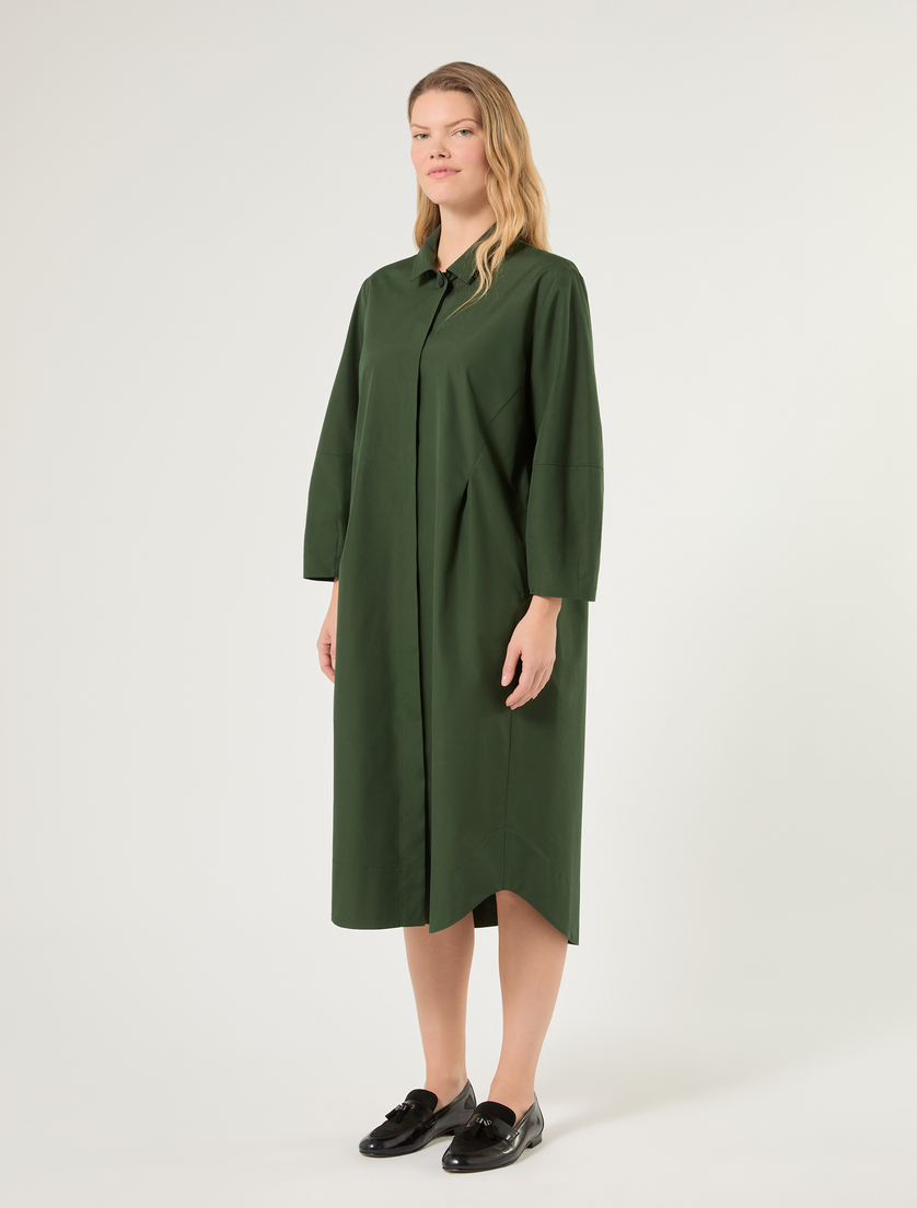 Cotton canvas shirt dress - DARK GREEN - Marina Rinaldi - 3