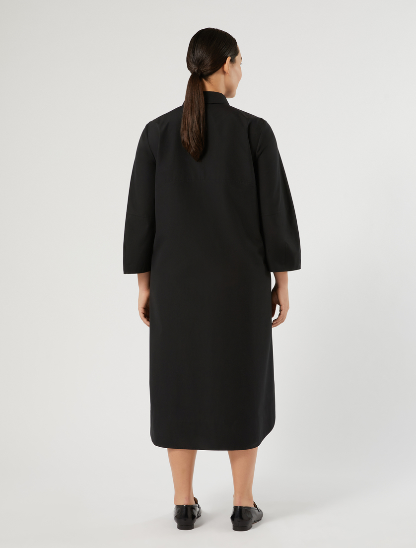 Cotton canvas shirt dress - BLACK - Marina Rinaldi - 4