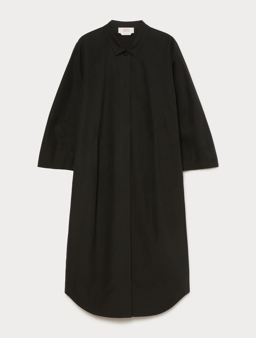 Cotton canvas shirt dress - BLACK - Marina Rinaldi