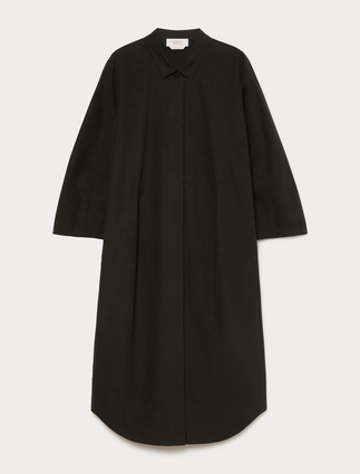 Cotton canvas shirt dress - BLACK - Marina Rinaldi - 1