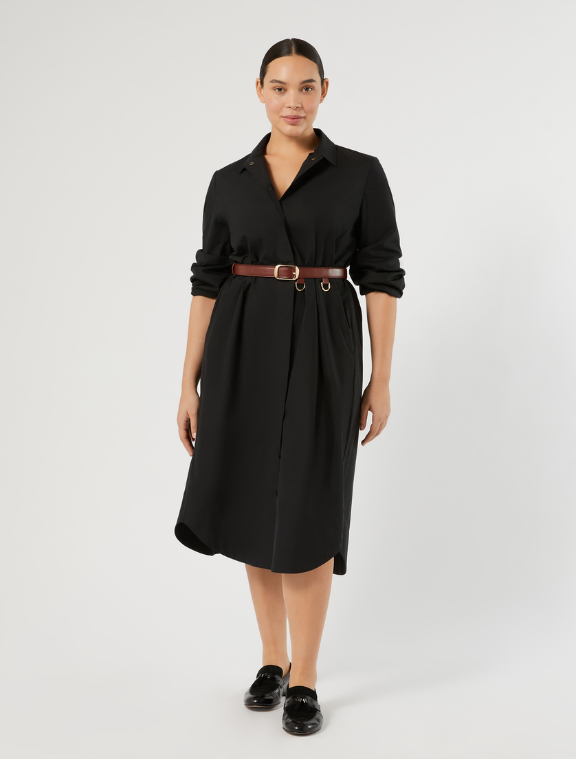 Cotton canvas shirt dress - BLACK - Marina Rinaldi - 2