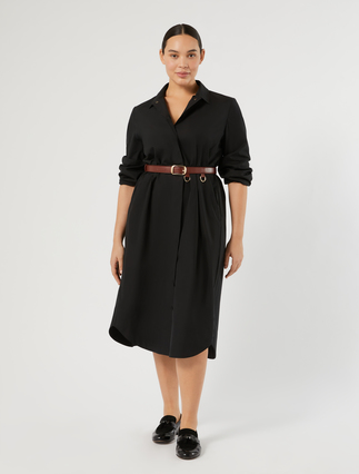 Cotton canvas shirt dress - BLACK - Marina Rinaldi - 2
