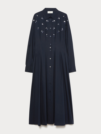 Kleid aus Popeline mit Stickerei - Marina Rinaldi