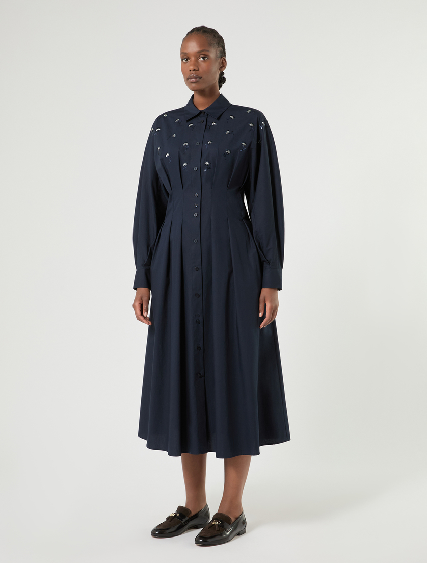 Kleid aus Popeline mit Stickerei - ULTRAMARINE - Marina Rinaldi - 3