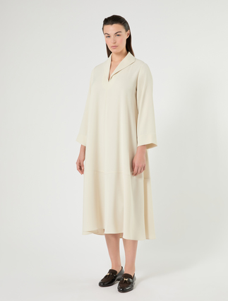 Stretch microtwill dress - SAND