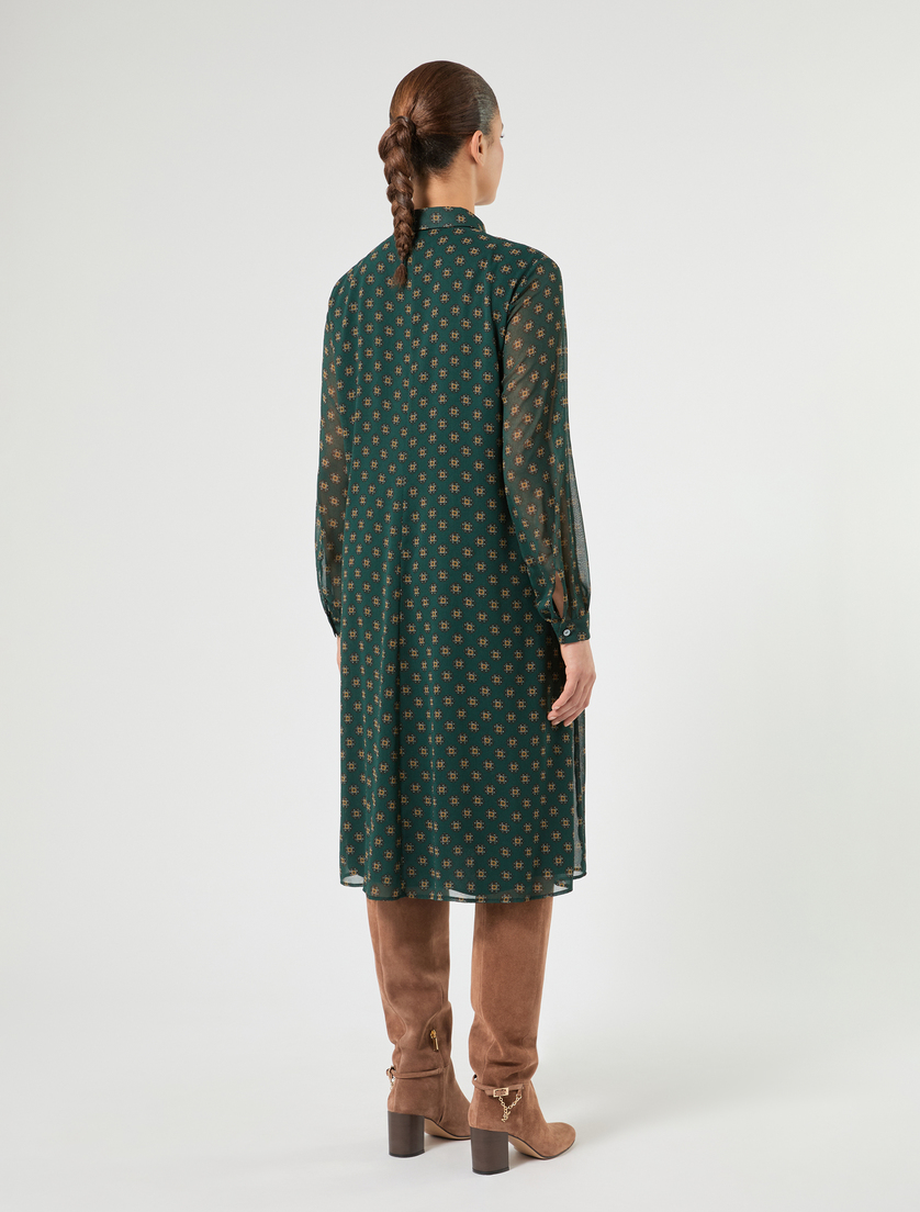 Robe en georgette avec imprimé - VERT FONCE - Marina Rinaldi - 4