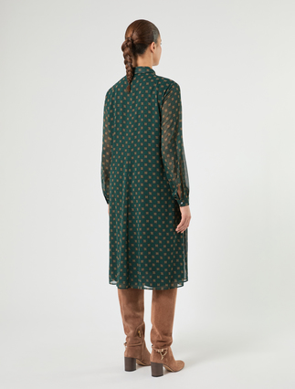 Robe en georgette avec imprimé - VERT FONCE - Marina Rinaldi - 4