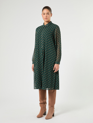 Robe en georgette avec imprimé - VERT FONCE - Marina Rinaldi - 3