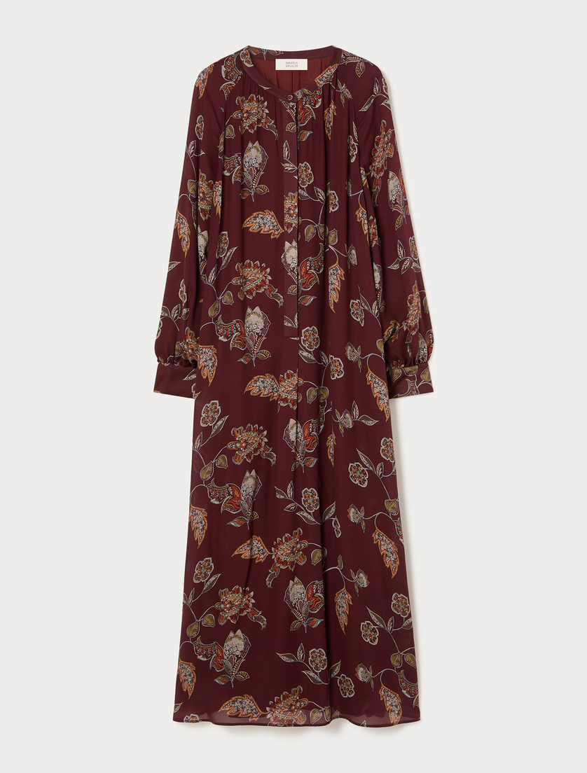Georgette dress - BROWN BORDEAUX - Marina Rinaldi