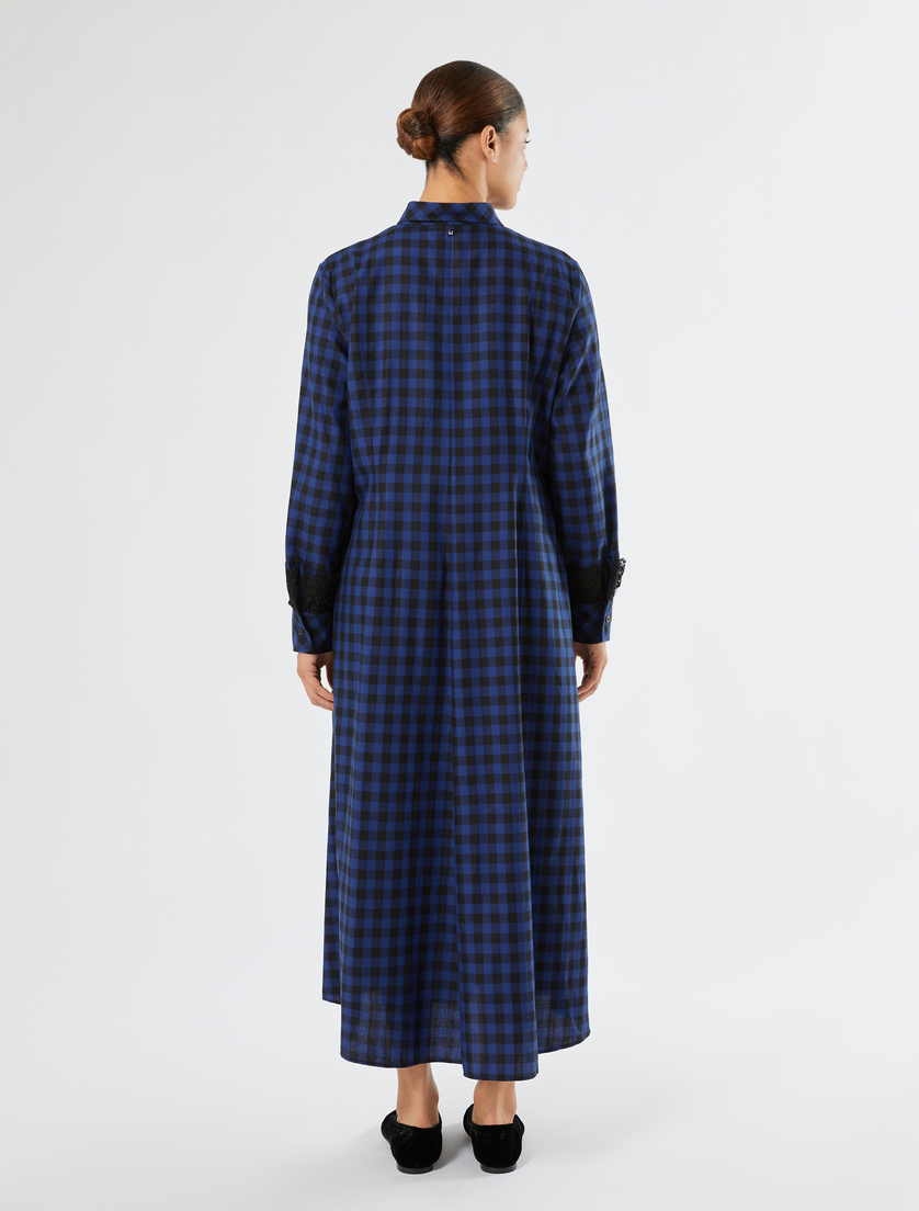 Cotton flannel dress - BLUE/BLACK - Marina Rinaldi - 4