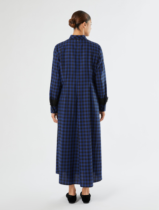 Cotton flannel dress - BLUE/BLACK - Marina Rinaldi - 4