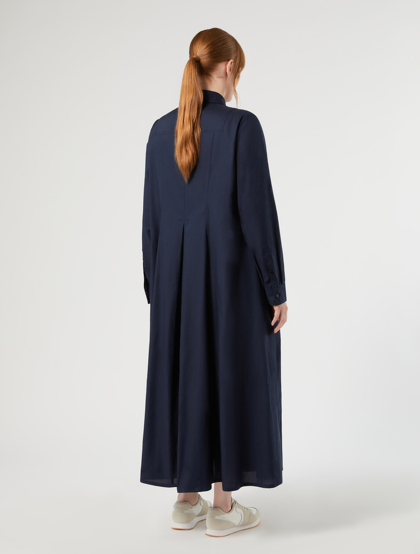 Long cotton Oxford cloth dress - NAVY - Marina Rinaldi - 4