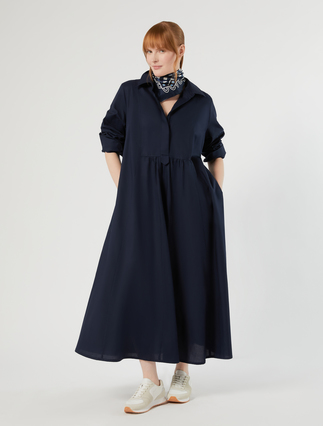 langes Kleid aus Baumwoll-Oxford - Marina Rinaldi