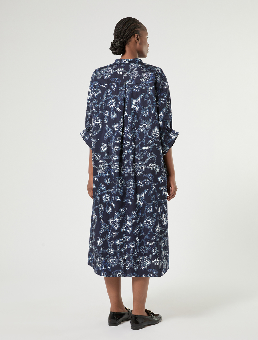 Kleid aus Baumwollpopeline - BLAU - Marina Rinaldi - 4