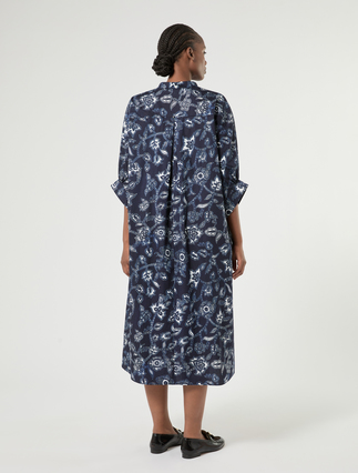 Kleid aus Baumwollpopeline - BLAU - Marina Rinaldi - 4