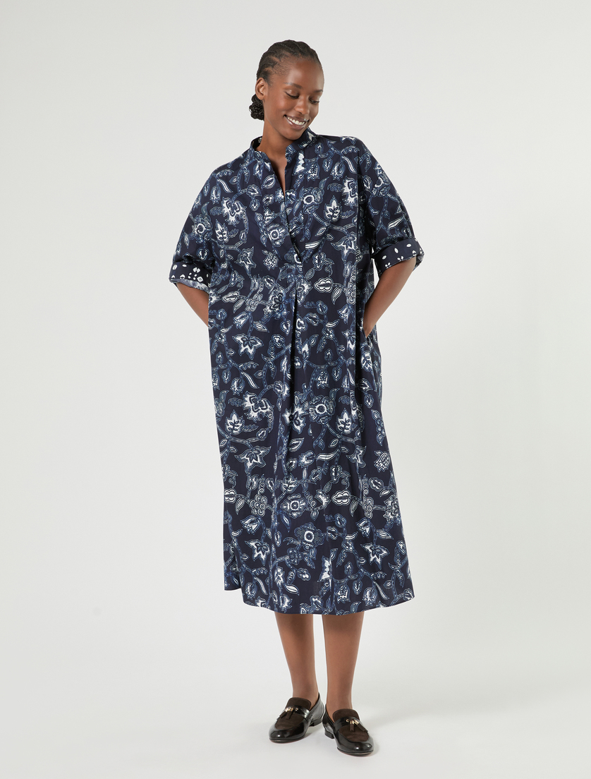 Kleid aus Baumwollpopeline - BLAU - Marina Rinaldi - 2