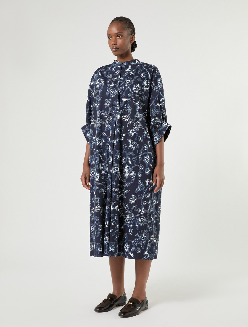 Kleid aus Baumwollpopeline - BLAU - Marina Rinaldi - 3