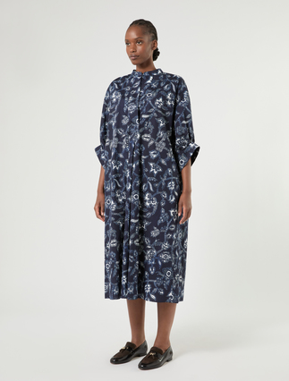Kleid aus Baumwollpopeline - BLAU - Marina Rinaldi - 3