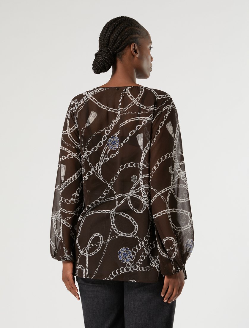 Georgette blouse - CHOCOLATE - Marina Rinaldi - 4
