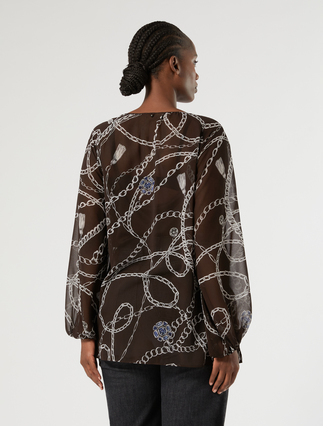 Georgette blouse - CHOCOLATE - Marina Rinaldi - 4