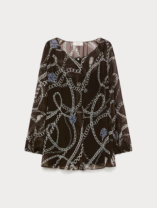 Georgette blouse - CHOCOLATE - Marina Rinaldi - 1