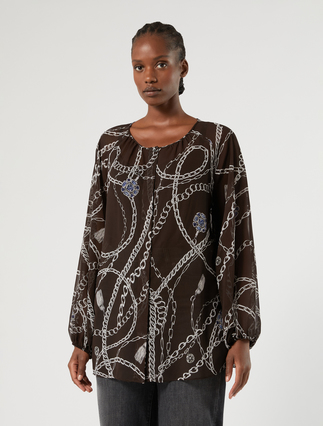 Georgette blouse - CHOCOLATE