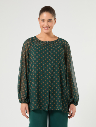 Georgette blouse - DARK GREEN