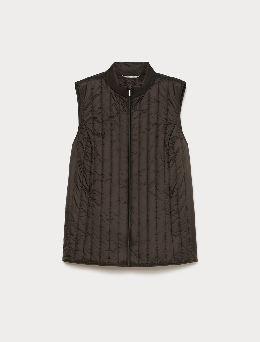 Quilted gilet - DARK BROWN - Marina Rinaldi