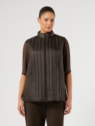 Quilted gilet - DARK BROWN - Marina Rinaldi - 3
