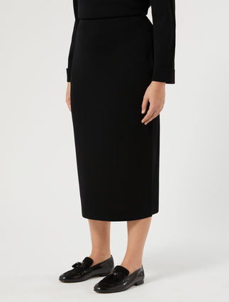 Viscose knit skirt - BLACK