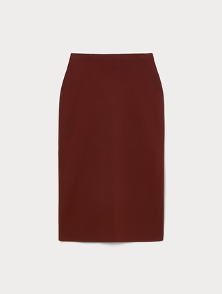 Jupe en maille de viscose - BORDEAUX - Marina Rinaldi - 1