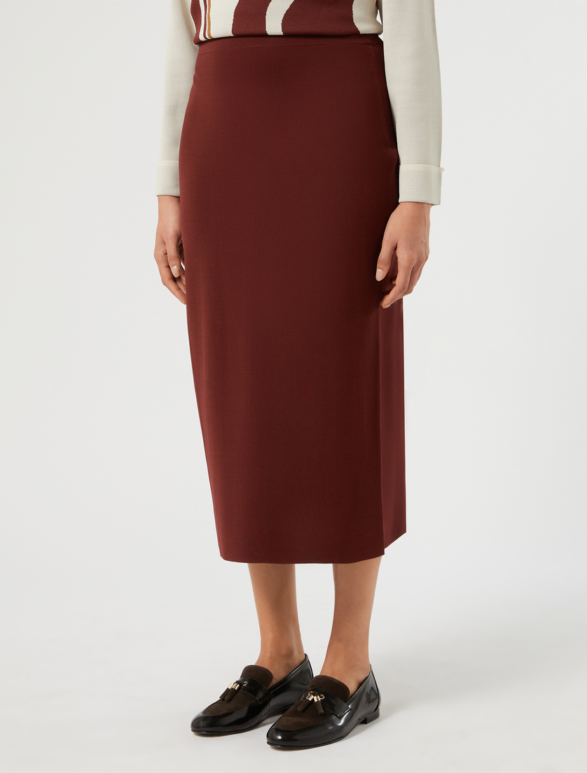 Jupe en maille de viscose - BORDEAUX - Marina Rinaldi - 3