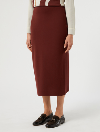 Jupe en maille de viscose - BORDEAUX - Marina Rinaldi - 3