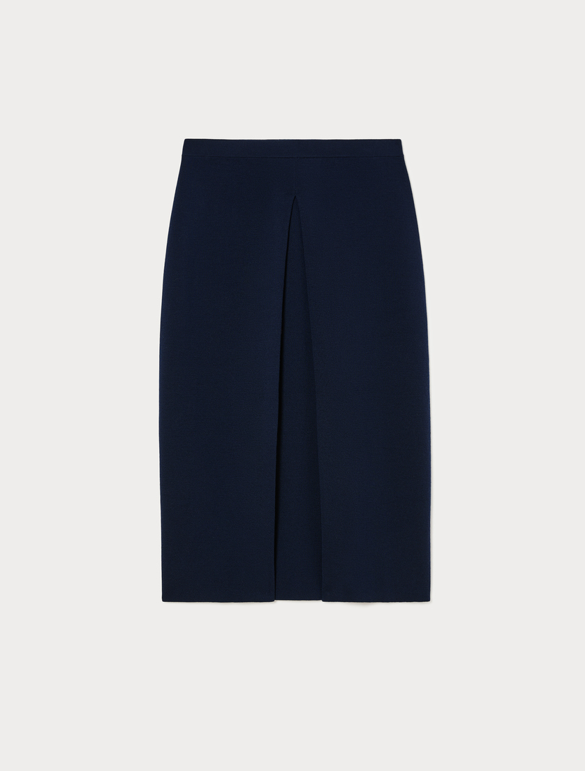 Jupe en pure laine - BLEU NUIT - Marina Rinaldi