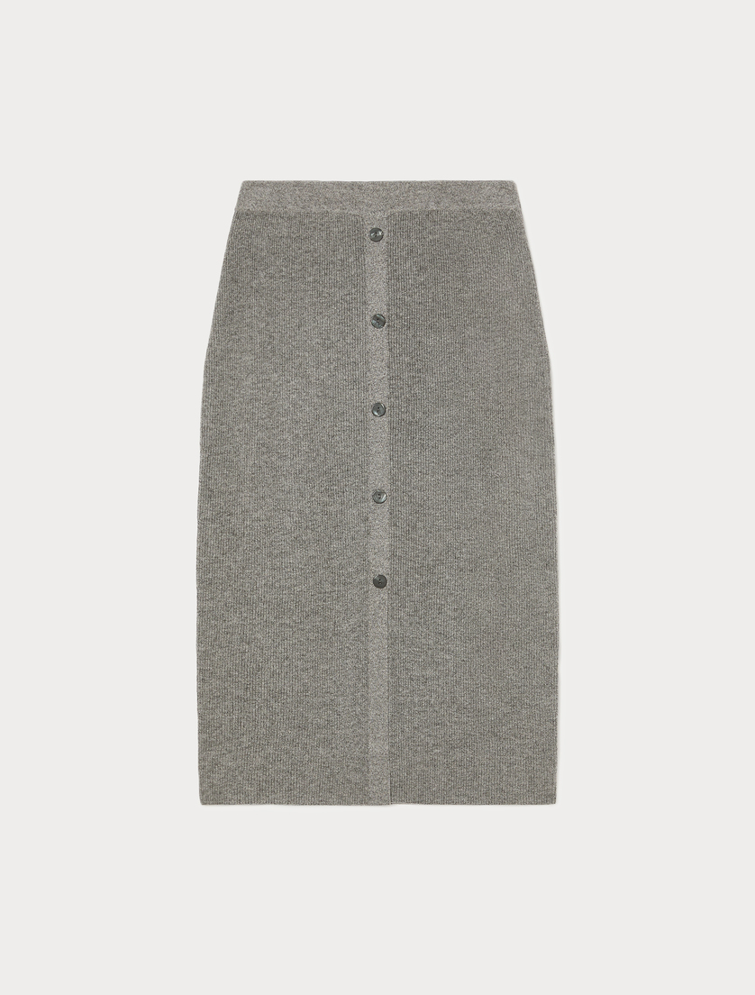 Jupe en laine et cachemire - GRIS MOYEN - Marina Rinaldi