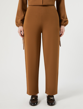 Viscose knit trousers - BISCUIT