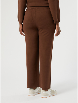 Pantalon en maille de viscose - BISCUIT - Marina Rinaldi - 4