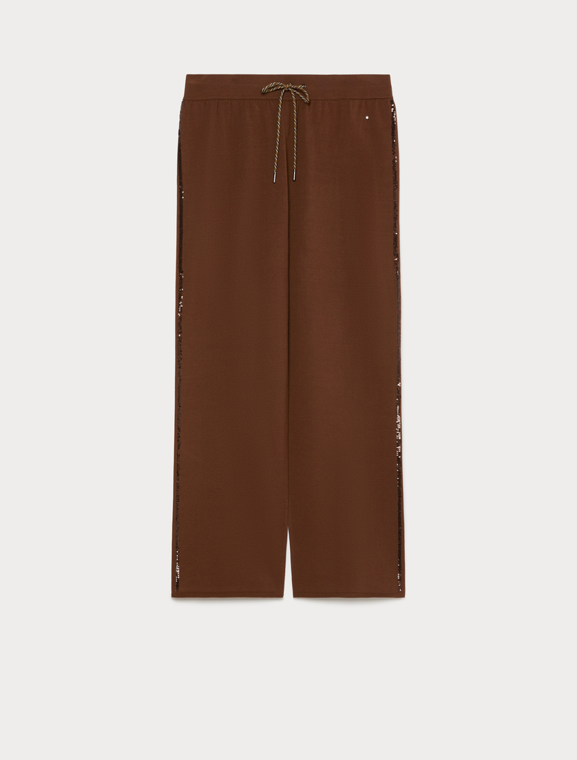 Pantalon en maille de viscose - BISCUIT - Marina Rinaldi