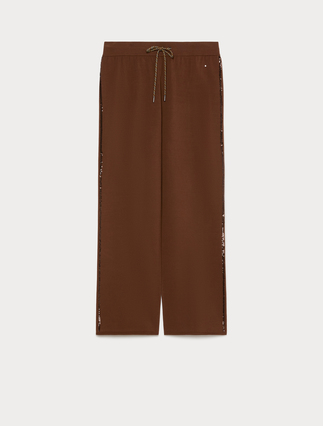 Pantalon en maille de viscose - BISCUIT - Marina Rinaldi - 1